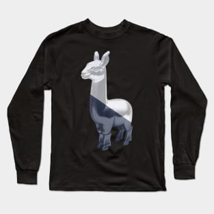 cool llama (Blue and White) Long Sleeve T-Shirt